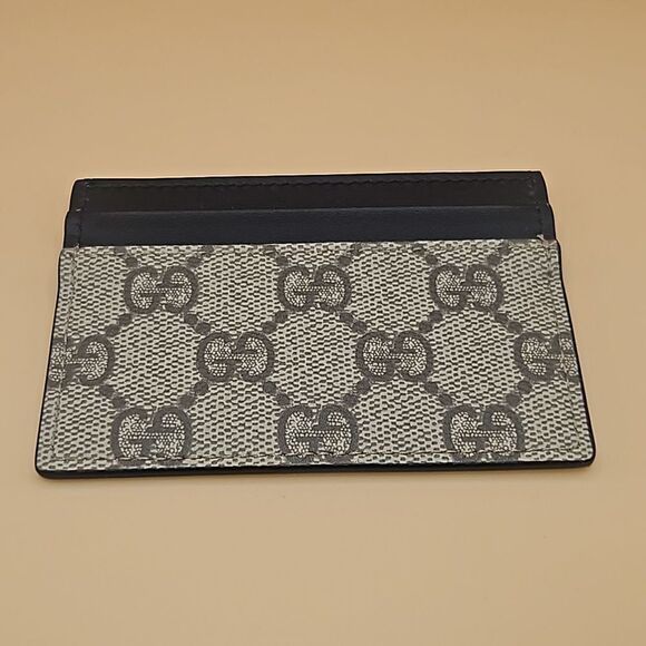 Brand New Gucci GG Supreme Monogram Card Holder Dark Brown - Picture 2 of 3